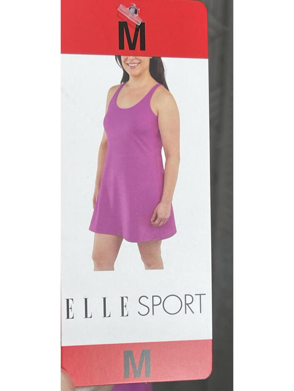 NWT Elle Sport Women's Pink Active Tank Dress Size M Sleeveless Knit Pullover